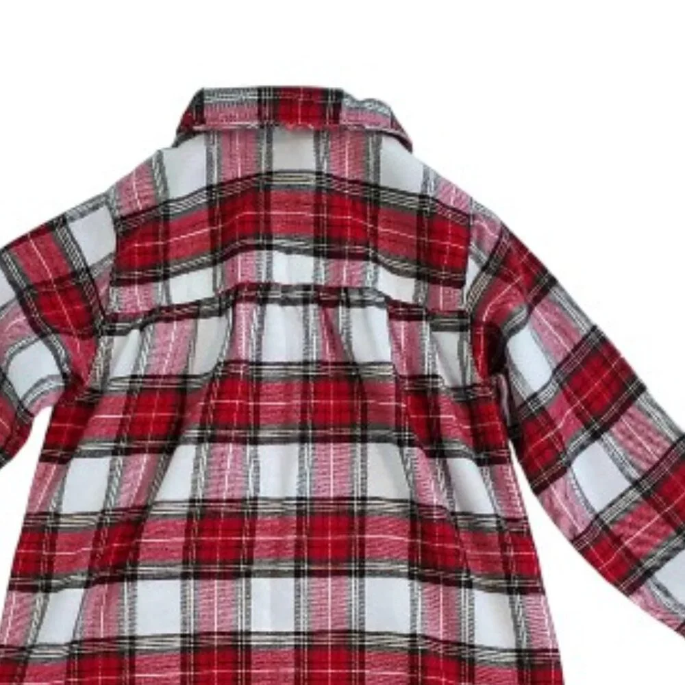 Pottery Barn Kids Red Plaid Flannel Nightgown Size 3T